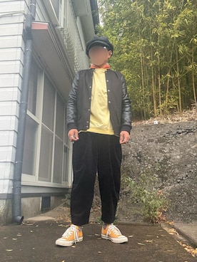 「アイテム（ストール/ショール）」を使った、パパンさん（メンズ・160cm）の冬コーディネート