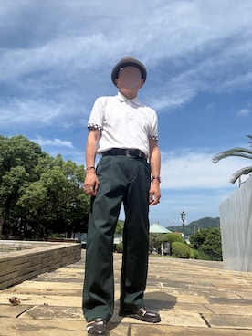「KANGOL（カンゴール）のアイテム」を使った、パパンさん（メンズ・160cm）の夏コーディネート