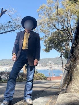 「Levi's（リーバイス）のアイテム（デニムパンツ、ブルー系）」を使った、パパンさん（メンズ・160cm）の春コーディネート