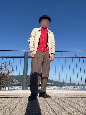 「アイテム（ニット/セーター）」を使った、パパンさん（メンズ・160cm）の秋コーディネート