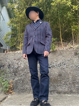 「アイテム（デニムパンツ）」を使った、パパンさん（メンズ・160cm・50代）の冬コーディネート