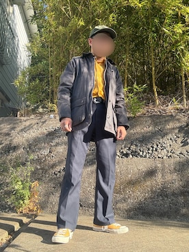 「アイテム（帽子）」を使った、パパンさん（メンズ・160cm・50代）の秋コーディネート