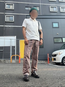 「アイテム（帽子）」を使った、パパンさん（メンズ・160cm・50代）の夏コーディネート