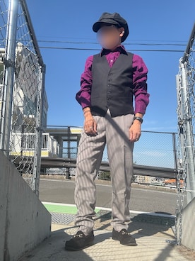 「アイテム（トップス）」を使った、パパンさん（メンズ・160cm）の秋コーディネート