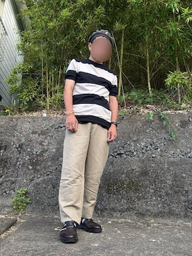 「GU（ジーユー）のアイテム（サンダル）」を使った、パパンさん（メンズ・160cm・50代）の夏コーディネート