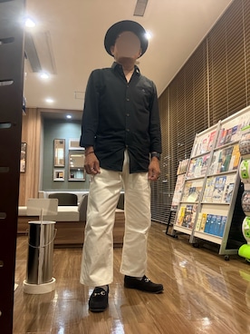 「CA4LA（カシラ）のアイテム（帽子）」を使った、パパンさん（メンズ・160cm）の秋コーディネート