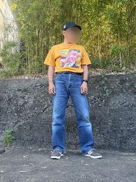 「アイテム（Tシャツ/カットソー）」を使った、パパンさん（メンズ・160cm・50代）の夏コーディネート