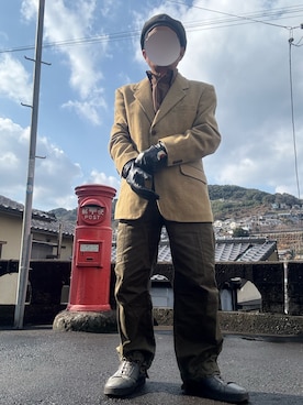 「STUDIOUS（ステュディオス）のアイテム（パンツ）」を使った、パパンさん（メンズ・160cm）の冬コーディネート