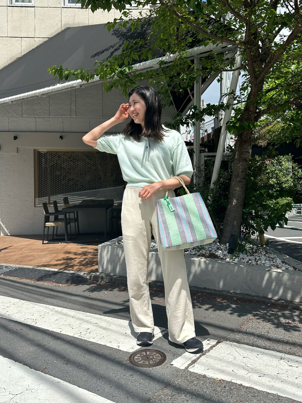 綺麗め夏コーデも決まる★PARFOIS★ラフィア風トートバッグ♪ ラフィア風素材MIXトートバッグ （トートバッグ）｜HIROKO BIS
