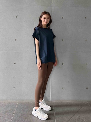 「Julier Yoga and Relax(ジュリエヨガアンドリラックス)のJulier (定番)ライトプライム オーバートップス(Tシャツ/カットソー)」を使った、Julierさん(レディース・163cm)の秋コーディネート