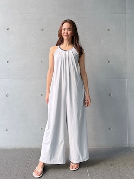 「Julier Yoga and Relax（ジュリエヨガアンドリラックス）のJulier (定番)YOGA FITショートトップス（その他トップス、グレー系）」を使った、Julierさん（レディース・160cm）の夏コーディネート