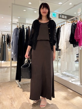 「アイテム（かごバッグ）」を使った、SHIOMIさん（レディース・164cm）の夏コーディネート