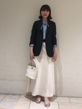 「NOLLEY’S（ノーリーズ）のストラップサンダル（サンダル）」を使った、SHIOMIさん（レディース・164cm）の春コーディネート