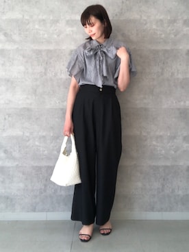 「ラッフルスリーブ」｜SHIOMIさん（レディース・163cm）の春コーディネート