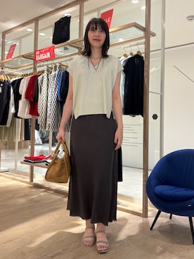 「ノースリーブニット」｜SHIOMIさん（レディース・164cm）の夏コーディネート