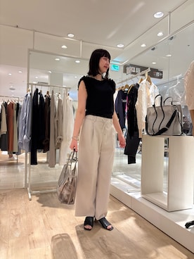 「ノースリーブニット」｜SHIOMIさん（レディース・164cm）の夏コーディネート