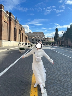 「GU（ジーユー）のアイテム（カーディガン/ボレロ、ホワイト系）」を使った、kasumisou1210さん（レディース・154cm）の春コーディネート