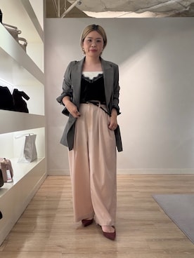 「アイテム（テーラードジャケット、ベージュ系）」を使った、maoさん（レディース・150cm）の秋コーディネート