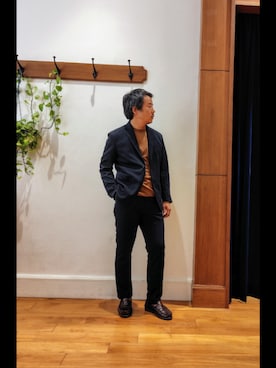「アイテム（テーラードジャケット、ブルー系）」を使った、RINさん（メンズ・167cm）の夏コーディネート