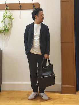 「NOLLEY'S goodman（ノーリーズグッドマン）のアイテム（テーラードジャケット）」を使った、RINさん（メンズ・167cm）の夏コーディネート