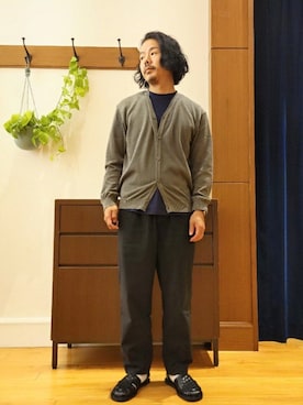 「NOLLEY'S goodman（ノーリーズグッドマン）のアイテム（サンダル）」を使った、RINさん（メンズ・168cm）の春コーディネート