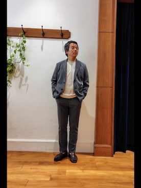 「アイテム（テーラードジャケット）」を使った、RINさん（メンズ・167cm）の夏コーディネート