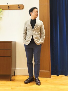 「NOLLEY'S goodman（ノーリーズグッドマン）のアイテム（テーラードジャケット）」を使った、RINさん（メンズ・167cm）の春コーディネート