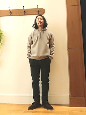 「NOLLEY'S goodman（ノーリーズグッドマン）のアイテム（パーカー）」を使った、RINさん（メンズ・168cm）の冬コーディネート