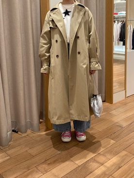 「重ね着ベストシーズン」｜「アイテム（トレンチコート）」を使った、ayumiさん（レディース・158cm）の秋コーディネート