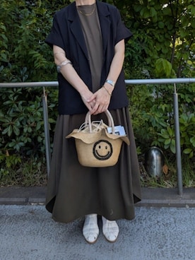 「アイテム（ワンピース）」を使った、ayumiさん（レディース・158cm）の夏コーディネート
