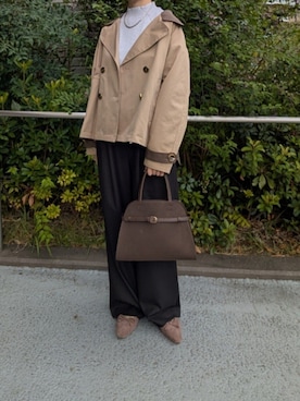 「MICO COULIER（ミコクリエ）のスーパーストレッチ ラメリブローネックプルオーバーニット（ニット/セーター）」を使った、ayumiさん（レディース・158cm）の秋コーディネート