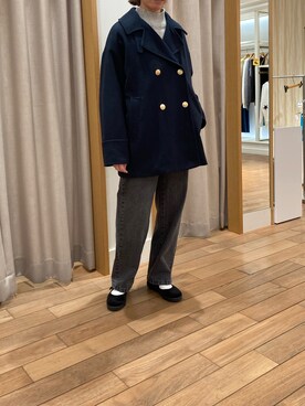 「マイベストコーデ2023」｜「アイテム（ピーコート）」を使った、ayumiさん（レディース・158cm）の冬コーディネート