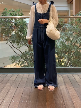 「fredy emue（フレディエミュ）のアイテム（サロペット/オーバーオール）」を使った、ayumiさん（レディース・158cm）の夏コーディネート