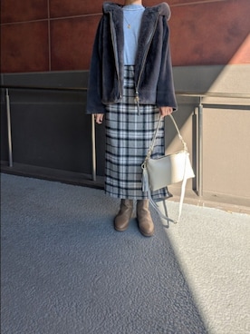 「秋服コーデ」｜「アイテム（ムートンコート）」を使った、ayumiさん（レディース・158cm）の秋コーディネート