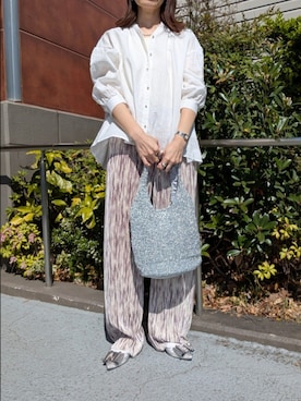 「MICO COULIER（ミコクリエ）のアイテム（パンツ）」を使った、ayumiさん（レディース・158cm）の春コーディネート