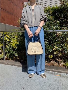 「MICO COULIER（ミコクリエ）のアイテム（パンツ）」を使った、ayumiさん（レディース・158cm）の春コーディネート