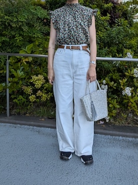 「NOLLEY'S LIGHT（ノーリーズライト）のアイテム（パンツ）」を使った、ayumiさん（レディース・158cm）の春コーディネート