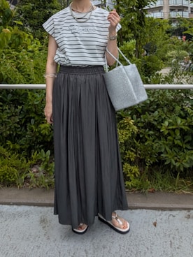 「NOLLEY'S LIGHT（ノーリーズライト）のアイテム（パンツ）」を使った、ayumiさん（レディース・158cm）の夏コーディネート