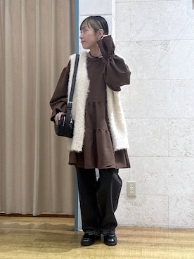 「アイテム（ベスト）」を使った、noji0909さん（レディース・153cm・30代）の秋コーディネート