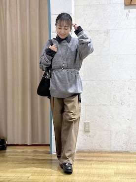 「アイテム（サスペンダー）」を使った、noji0909さん（レディース・153cm）の秋コーディネート