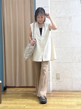 「アイテム（ベスト）」を使った、noji0909さん（レディース・153cm・30代）の夏コーディネート