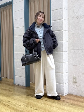 「アイテム（ボストンバッグ）」を使った、noji0909さん（レディース・153cm・40代）の冬コーディネート