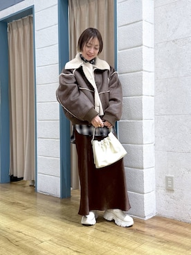 「アイテム（ブルゾン）」を使った、noji0909さん（レディース・153cm・40代）の冬コーディネート