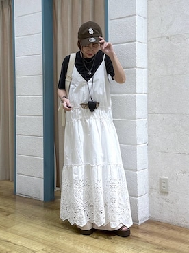 「LOWRYS FARM（ローリーズファーム）のアイテム（帽子）」を使った、noji0909さん（レディース・153cm）の春コーディネート