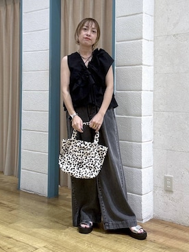 「LOWRYS FARM（ローリーズファーム）のＬＦＢＡＳＩＣＴＯＴＥ　323726（ショルダーバッグ、その他）」を使った、noji0909さん（レディース）の夏コーディネート