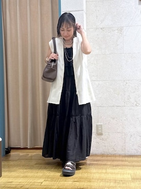 「アイテム（ベスト）」を使った、noji0909さん（レディース・153cm・30代）の夏コーディネート