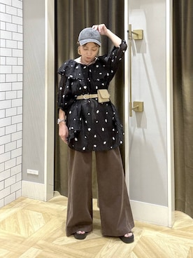 「LOWRYS FARM（ローリーズファーム）のシシュウミニワンピースＳＳ　1046529（ワンピース、ブラック系）」を使った、noji0909さん（レディース）の夏コーディネート