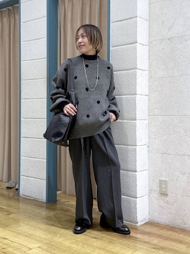 「アイテム（Tシャツ/カットソー、ブラック系）」を使った、noji0909さん（レディース・153cm）の冬コーディネート