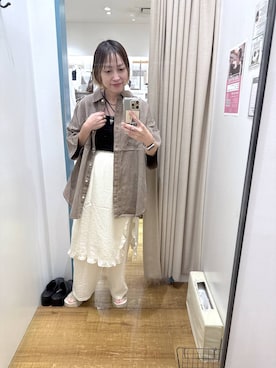 「JEANASIS（ジーナシス）のグロッシハート2レンネックレス/599405（ネックレス、ブラック系）」を使った、noji0909さん（レディース）の春コーディネート
