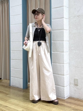 「LOWRYS FARM（ローリーズファーム）のアイテム（帽子）」を使った、noji0909さん（レディース・153cm）の春コーディネート